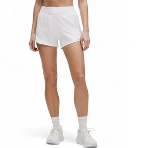 Lululemon Hotty Hot High Rise 4" Lined Shorts NWT White Swift Fabric Size 10 T